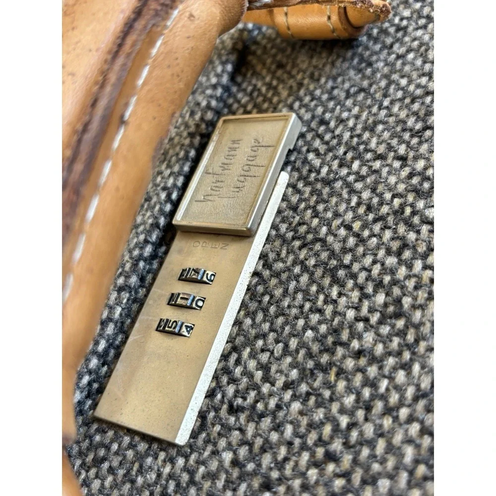 Vintage Hartmann Suitcase Walnut Tweed Leather Luggage⭐️21